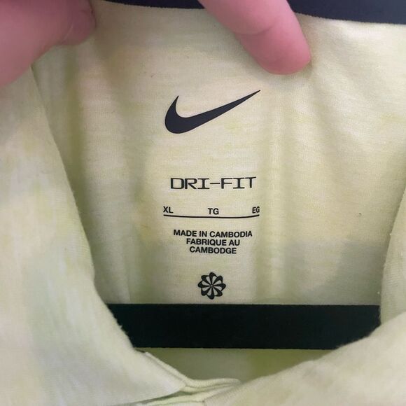 Nike Dri-FIT Tour Men's Golf Polo xlarge Light Lemon Twist/Black - Picture 11 of 11